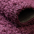 Unique Loom Solid Shag Collection Area Rug (2' 7" x 10' Runner, Eggplant Purple)