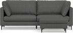 SIMPLIHOME Ava Sofa and Ottoman in 100% Recycled Polyester Performance Fabric, Pebble Grey, 90-inch-Wide 3-Seater Couch and Matching 36-inch-Wide Table Ottoman for Living Room, 2-Piece Set