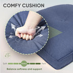 Outdoor Chair Cushion Set of 3, Waterproof Outdoor Seat Cushions 25x22, Patio Chair Cushions for Outdoor Furniture, Couch Cushion Replacement, Include 3 Back & 3 Seat Cushions, Button/Blue