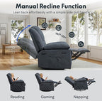 FLEXISPOT Massage Swivel Rocker Recliner Chair for Adults, Rocking Chair Nursery with Massage and Heat, USB Charging Port, 360° Swivel Recliner for Living Room Bedroom Nursery, Blue Gray (XRC2)