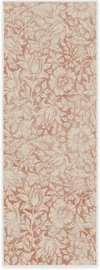 RUGGABLE x Morris & Co Washable Runner Rug – Mallow Rust Red 2.5x7, Stain-Resistant, Non-Slip Hallway Runner – Machine Washable Rug for Hallway, Entryway, Living Room & Kitchen–with Standard Pad
