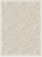 RUGGABLE x Morris & Co Washable Area Rug– Pure Willow Boughs Natural 9x12, Stain-Resistant, Non-Slip–Large Machine Washable Rugs for Living Room, Bedroom, Hallway, Entryway & Office–with Standard Pad