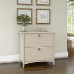 Bush Furniture Salinas 2 Drawer Lateral File Cabinet in Antique White, Home Office Storage Solution, Organizer with Drawers for Workspace, Filing Unit