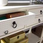 Safavieh Home Collection Haines White 4-Drawer Bottom Shelf Console Table