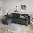 Sectional Sofa Couches for Living Room - 78''Convertible Modular Three-Seater L-Shaped Pet-Friendly Couch,Washable Sofa Cover-Bench Storage, Suitable for Small Living Room, Apartment,Office-Dark Gray