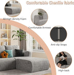 EASE MOOSE Boneless Modular Cloud Couch, Oversized U-Shaped Sectional Sofa for Living Room with Ottoman, Extra Large Movable Couches, 6-Deep-Seat Sofas for Bedroom, Apartment, Chenille (Light Grey)