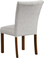 HomePop Button Tufted Fabric Dining Chairs - Neutral Textured Solid Woven (Set of 2)