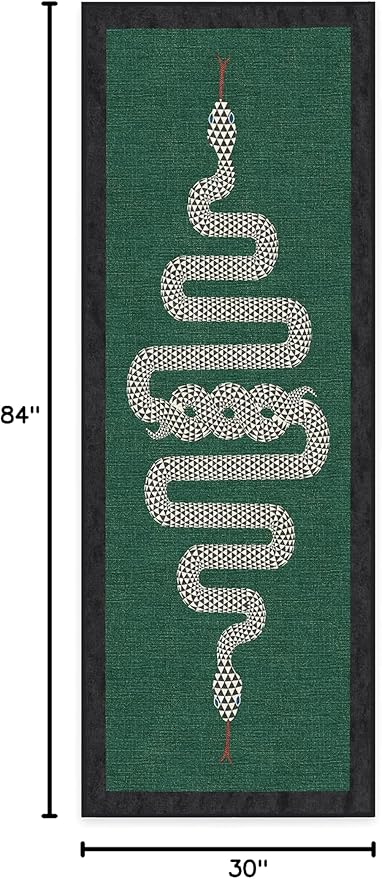 RUGGABLE x Jonathan Adler Machine Washable Modern Runner Rug – Venom Emerald 2.5x7, Stain-Resistant, Non-Slip – Washable Rug for Hallway, Entryway, Living Room & Kitchen–with Standard Pad