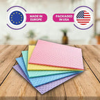 Swedish Dishcloths – Eco-Friendly Reusable Kitchen Towels – 3 Pack Cleaning Cloths for Dishes, Counters & Surfaces – Super Absorbent, Compostable, Zero-Waste Alternative