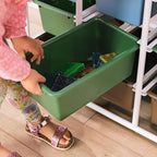 ECR4Kids 5-Tier Storage Rack with 15 Cubby Bins 5x3, Multipurpose Organization, Earthtone