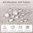 10-Piece Outdoor Patio Cushion Set - Fade & Water Resistant with Removable Olefin Cover, 22x24x4 Inch Memory Foam Cushions for Wicker Sectional Sofa – Beige/Buckle