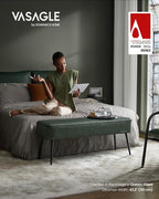 VASAGLE EKHO Collection - Bench for Entryway Bedroom, Synthetic Leather with Stitching, Ottoman Bench with Steel Legs, Living Dining Room, Mid-Century Modern, Loads 660 lb, Forest Green ULOM076C01