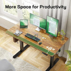 Marsail Electric Standing Desk with One-Piece Desktop,55 x 30 inch Height Adjustable Office Gaming Computer Desk with Deeper Tabletop, Home Office Stand up Desk with 4 Memory Presets, 2 Packages