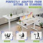 Homall Height Adjustable Electric Standing Desk, Memory Stand up Desk with Headphone Hook, Home Office Desks with Splice Board