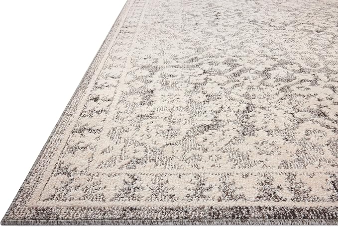Loloi Magnolia Home by Joanna Gaines Gigi Collection GIG-01 Grey/Ivory 5'-3" x 7'-6" Area Rug