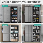 SISESOL Metal Storage Cabinet with Wheels,Rolling Garage Storage Cabinet with Lock,Gray Lockable Metal Cabinets with Shelves,Tall Tool Cabinets on Wheels for Garage,Home,Office,Shop