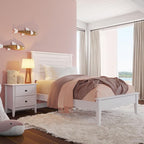 Grain Wood Furniture Greenport Solid Wood Platform Bed, Twin Size, Brushed White