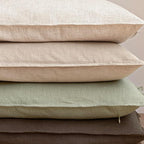 Foindtower Pack of 2, Decorative Linen Solid Throw Pillow Covers Soft Accent Cushion Case Boho Farmhouse Pillowcase for Chair Couch Sofa Bedroom Living Room Home Decor 26 x 26 Inch Light Sage Green