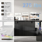 100.4'' Height Adjustable U-Shaped Executive Desk with 3-Drawer File Cabinet and Shelves (Grey-U)