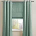 Madison Park Cordless Roman Shades Faux Silk Shade with Sheen 1-Panel Privacy, Room Darkening, Energy Efficient, Thermal Insulated Window Blind for Bedroom, Living Room Décor, 33"W x 64"L Como, Green