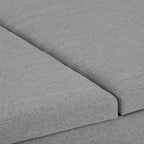 SIMPLIHOME Ellis 36 inch Wide Contemporary Square Coffee Table Storage Ottoman in Dove Grey Linen Look Fabric, Assembled, For the Living Room and Bedroom