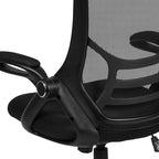 Flash Furniture Porter High Back Black Mesh Ergonomic Swivel Office Chair with Black Frame and Flip-up Arms