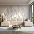 WJShome Cloud Couch Modular Sectional Sofa, 134" U Shaped Couch for Livingroom, Oversized Convertible Wide Seater with 2 Ottomans Living Room Set, Covers Washable&Replaceable,Khkai