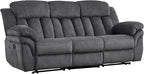 CANMOV Recliner Sofa Set, Manual Reclining Sofa with Overstuffed Armrest for Living Room,Bedroom Furniture,Office,3 Seat Grey