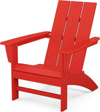 POLYWOOD AD420SR Modern Adirondack Chair, Sunset Red, Durable High Density Polyethylene Construction, Easy Assembly, Waterproof, Comfortable Contoured Seat