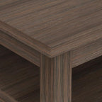 SIMPLIHOME Warm Shaker Coffee Table - 48 inch Wide Solid Wood Cocktail Table in Farmhouse Brown, Transitional Living Room Table with 2 Storage Drawers and Open Shelf for Sitting Area or Lounge