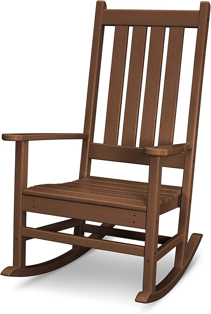 POLYWOOD Vineyard Porch Rocking Chair, HDPE Outdoor Rocker, Patio Furniture, Made in USA, Teak