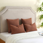FUTEI Pack of 2 Rust Decorative Throw Pillow Covers 16x16 Inch Soft Cozy Solid Boucle Textured Cushion Case,Modern Home Decor for Couch Bed Living Room