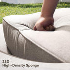 Luxury 6" Outdoor Cushions for Patio Furniture, 24x24x6" Thick Seat Cushion Set of 2, Fade Resistant Couch Chair Replacement Cushions High Density Deep Wicker Chair Cushion w/ Removable Cover, Beige