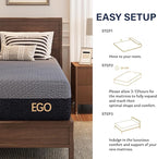 MLILY EGOHOME 10 Inch King Mattress, Copper Gel Cooling Memory Foam Mattress for Back Pain Relief,Therapeutic Double Mattress Bed in a Box, Made in USA, CertiPUR-US Certified, 76x80x10 Black