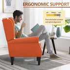 Accent Chair, Modern Living Room Chairs with Wingback, Comfy Upholstered High Back Single Sofa for Bedroom, Mid-Century Reading Armchair Sillas para Sala