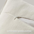FUTEI Cream White Chenille Throw Pillow Covers 22x22 Inch Set of 2,Edges Double-Stitched Cushion Cases,Modern Home Decor for Couch Living Room