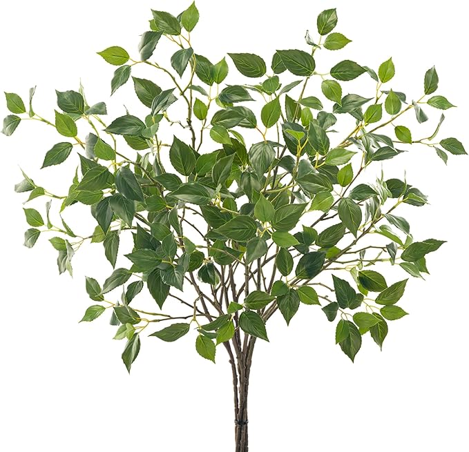 Eucalyptus Stems 32" Fake Plants Greenery for Vase Artificial Plants Indoor Bay Leaves Bathroom Decor Fake Leaves Greenery Stems Dining Room Decor Nordic (6PCS)