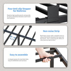 ROIL 4 inch Full Size Bed Frame with Round Corner Legs Mattress Retainers 3500LBS Heavy Duty Steel Slats No Box Spring Needed Platform Noise-Free Easy Assembly