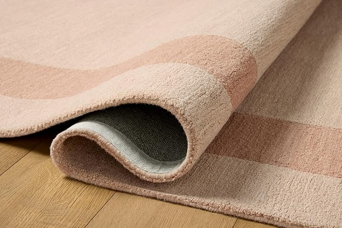 Loloi Leanne Ford Craven Collection CVN-01 Blush/Rose 2'-6" x 7'-6" Runner Rug Geometrical, Patterned, Neutral, Hallway, Kitchen, Mudroom, and Bathroom