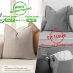 ZWJD Gray Pillow Covers 18x18 Set of 2 Chenille Pillow Covers with Elegant Design Soft and Luxurious Decorative Throw Pillows for Couch, Bed, and Home Decor
