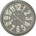 Howard Miller Quade Oversized Wall Clock, Gray Finish Wood Design Off-White Arabic Numerals Quartz Movement, Analog Dial Alarm Clock Wall Mount Best for Home Decor, Office and Kitchen
