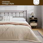 Metal King Size Headboard, Victorian Farmhouse Style Headboard, Easy Assembly, Steel King Headboard Only for Bedroom - Brown
