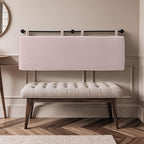 UEV King Headboard Only, Wall Mounted Hanging Upholstered Bed Head Board, Modern Vertical Channel Design of Fine Flannel, Elegant Pink Fluted Headboard for Bedroom (Pink, King Size)