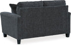 Signature Design by Ashley Abinger Chenille Contemporary Loveseat with 2 Accent Pillows, Dark Gray