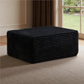 Removable Ottoman Can be Footrest Or Side Table, Idea for Living Room Bedroom Balcony(Plush Fabric, Black)