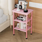 VECELO Modern Nightstands X-Design Side End Table Night Stand with Storage Shelf for Bedroom,Living Room