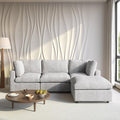 Cloud Sectional Couches for Living Room,100.5" Convertible L Shaped Couch with Ottoman, 4 Seater Modular Sectional Sofa,Deep Seater Furniture Sets,Gray