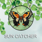 Stained Glass Window Hanging 4 Pcs Set Butterfly Dragonfly Bee Ladybug Large 11.8" - Suncatcher Door Garden Sun Catcher Decor Birthday Mother's Day for Mom Woman Nana Men
