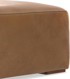 SIMPLIHOME Rex Ottoman in Full-Grain Genuine Leather, Caramel Brown, 34-inches Wide, Modern-Style Table Ottoman or Footrest, Assembled, for Living Room and Family Room