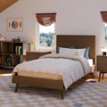 Babyletto Palma Twin Bed for Kids - GREENGUARD Gold Certified - Solid Wood Twin Bed Frames with Headboard - No Box Spring Needed - Stylish Furniture for Boys & Girls Room/Guest Room - Natural Walnut